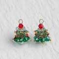 Kerstboom kristallen hanger met rood-groene kralen voor doe-het-zelf sieraden - Goud Gat Kerstboom