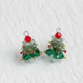 Handgemaakte kerstboomhangers met rode en groene kristallen kralen voor DIY-sieraden - Zilver Gat Kerstboom