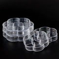 Stack of flower shaped 7-grid clear plastic boxes for nail art and jewelry storage - Large / Clear