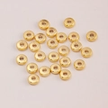 Polished golden wheel spacer beads for jewelry making and DIY bracelet accessories - 3mm / 10 Pieces Pack / 18K Gold