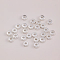 Flat round silver spacer beads for DIY jewelry making with metallic shiny finish - 3mm / 10 Pieces Pack / Thick Silver
