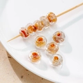 12mm amber orange lampwork glass beads with water ripple pattern for DIY jewelry - (1 Piece) / Amber Orange (1#)