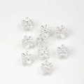 Perline a fiore in resina AB colorate per gioielli DIY con finitura iridata - Bianco Giallastro (15#)
