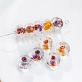 12mm handmade lampwork glass bead in amber and purple ripple for jewelry DIY - (1 Piece) / Purple Orange Quicksand (4#)