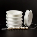 Cinq rouleaux de fil élastique blanc avec des perles pour création de bijoux DIY - 3 brins / Blanc (Petit Rouleau)