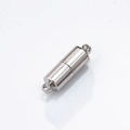 Silver cylindrical magnetic jewelry clasp for DIY necklace and bracelet connection - White Gold Tone: 20*6mm