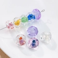 12mm handmade lampwork glass charm beads with colorful swirl patterns for DIY jewelry - (1 Piece) / Pink Purple Mix (29#)