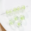 Light green handmade lampwork glass beads with water ripple texture for DIY jewelry - (1 Piece) / Light Green Water Wave (10#)