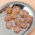 Lila Lampwork-Glasperlen in Blumenform mit bunten Einschlüssen für DIY-Schmuckherstellung - Lavendel Eingelegt Bunt Stil (2#)