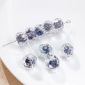 12mm handmade glass beads with purple and blue nebula texture for DIY jewelry making - (1 Piece) / Purple Blue Nebula (15#)