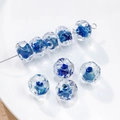 12mm blue swirl lampwork glass beads with water ripple texture for DIY jewelry making - (1 Piece) / Blue Rose Spiral (17#)
