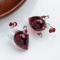 Pendaglio a forma di maiale in vetro soffiato rosso e trasparente fatto a mano - Stile Maiale Rosso Profondo Trasparente (5#)