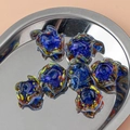 Handgefertigte dunkelblaue Lampwork-Glasblumenperle mit bunten Wirbelmustern - Dunkelblau Wirbel Blume Stil (6#)