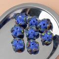 Dunkelblaue sternförmige Glasperlen mit bunten Spritzern für DIY-Schmuckherstellung - Königsblau Spritzer Stern Stil (8#)
