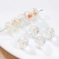 12mm flat round lampwork glass bead with orange ripples and wave texture for jewelry DIY - (1 Piece) / Orange Yellow Quicksand (25#)