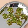 Sternförmige grüne Lampwork-Glasperlen mit bunter Textur für DIY-Schmuckherstellung - Smaragdgrün Bunt Gepunktet Stil (10#)