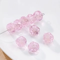 Light pink flower glass spacer beads for DIY jewelry making and handmade necklaces - (1 Piece) / Pink Flower (27#)