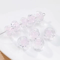 Handmade 12mm pink glass rose flower lampwork bead for DIY jewelry making - (1 Piece) / Clear Pink Rose (28#)