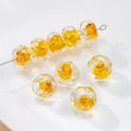 12mm yellow lampwork glass water ripple wheel bead for DIY jewelry making - (1 Piece) / Bright Yellow Core (33#)