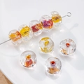 Handmade 12mm lampwork glass beads with orange and purple patterns for DIY jewelry - (1 Piece) / Multicolor Swirl (38#)