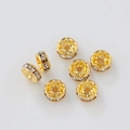 Perla distanziatrice a ruota placcata oro 18K con micro-intarsi in zirconi brillanti - 4*2mm (Confezione da 20) / Oro 18K