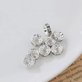 Distanziatore a ruota in argento con micro-pavé di zirconi per gioielli fai-da-te - 4*2mm (Confezione da 20) / Argento Lucido