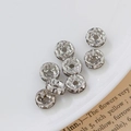 Perline distanziatrici rondelle argentate con zirconi chiari per gioielli fai-da-te - 4*2mm (Confezione da 20) / Oro bianco