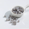 Gray cat-eye resin beads for DIY jewelry with silk luster and precision center holes - 8mm / Streamer Gray