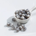 Silver grey resin cat eye round beads for DIY jewelry making with pearlescent finish - 12mm / Streamer Gray