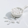 Translucent white cat-eye style beads for DIY jewelry making with silk luster finish - 10 Beads / 8mm Streamer White
