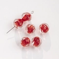 Red and white swirl gradient lampwork glass beads for DIY jewelry making - 1# Red White Spiral (12mm)