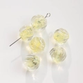 DIY glass beads with yellow spiral texture and 3D grooves for jewelry making - 2# Yellow Inner Spiral (12mm)