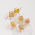 Handmade lampwork glass beads with amber gradient spiral texture for DIY jewelry crafts - 3# Amber Yellow Spiral (12mm)