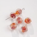 Red and purple gradient lampwork glass beads with internal spiral for DIY jewelry making - 7# Red Orange Purple Spiral (12mm)