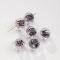 Handmade 10mm lampwork glass beads with purple and blue spiral gradient and threaded texture - 8# Dark Purple Blue Black Spiral (12mm)