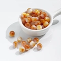 Brown cat eye glass beads with starry gold foil for DIY bracelet and jewelry making - 10 Pieces Pack / Amber / 10mm