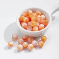 Orange and pink gradient resin beads with pearlescent texture for DIY jewelry making - 10 Pieces Pack / Three Flowers / 10mm