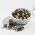 Polished cat-eye glass beads in brown and grey tones for DIY jewelry making - Unique Stone