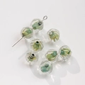 Gradient green and yellow lampwork glass beads with spiral texture for DIY jewelry - 15# Green Yellow Vortex (10mm)