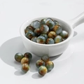 10mm resin bead with colorful mixed texture and gold foil glitter for DIY jewelry - Dunhuang