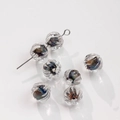 Blue and brown lampwork glass bead with vertical ribbed texture for DIY jewelry making - 16# Blue Brown Quicksand (10mm)