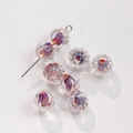 10-12mm purple and orange gradient lampwork glass beads with spiral texture for DIY - 18# Purple Red Orange Quicksand (10mm)
