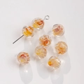 DIY 10mm-12mm lampwork glass beads with orange gradient spiral thread and hole - 20# Orange-Yellow Spiral (10mm)