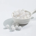 Translucent white macaron cat eye beads for DIY bracelets and necklaces making - 10 Beads / 10mm / Gilded White