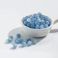 Light blue cat-eye beads with a 10mm round finish for DIY jewelry making - 10 Beads / 8mm / Gold Foil Deep Blue