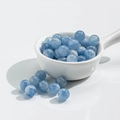 Translucent blue cat-eye beads with starburst gold effect for DIY jewelry making - 10 Beads / 10mm / Gold Foil Deep Blue