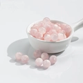 DIY jewelry beads in translucent macaron pink with gold-flecked star pattern - 10 Beads / 10mm / Gold Foil Pink