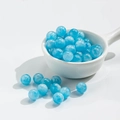 Sky blue semi-transparent cat eye beads with marbled cloud texture for DIY jewelry - 10 Beads / 10mm / Gold Foil Light Blue