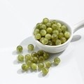 Round light green resin beads with golden star dust for DIY jewelry making - 10 Beads / 10mm Gilded Grass Green