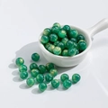 Dark green resin round beads with gold swirl texture for DIY bracelet jewelry making - 10mm Gilded Deep Green